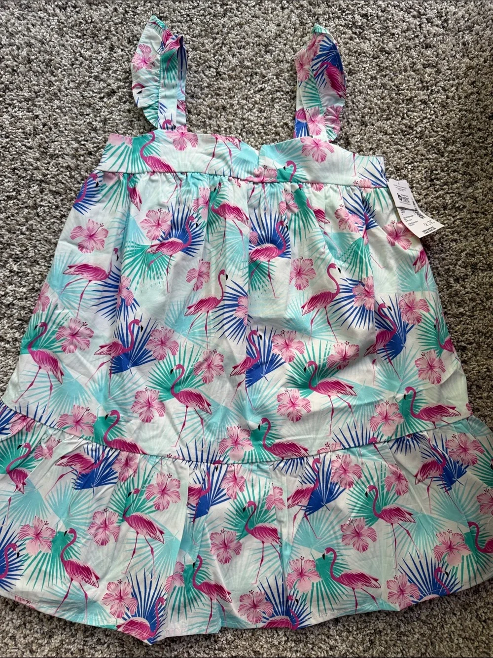NWT Gymboree flamingo simply white dress size 5T and 6 and 7
